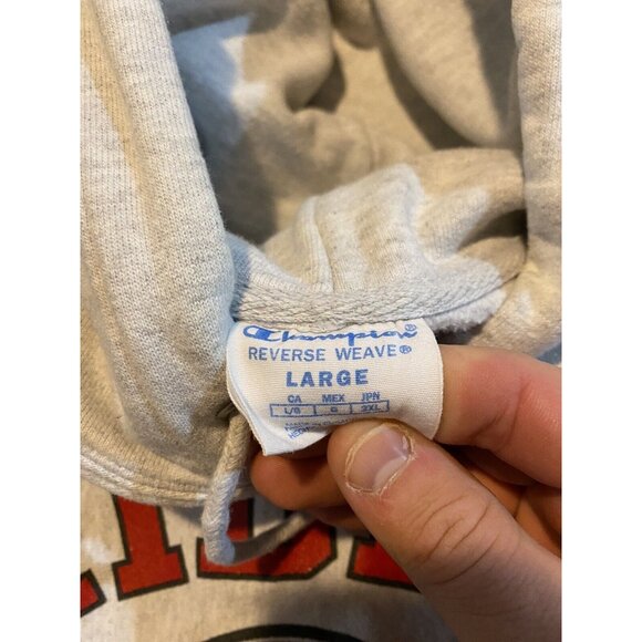 Rider Broncs hoodie mens large gray champion reverse weave sweatshirt NCAA RK - Picture 2 of 12